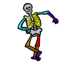 Dibujo Esqueleto contento pintado por javier