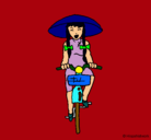 Dibujo China en bicicleta pintado por vale