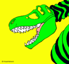 Dibujo Esqueleto tiranosaurio rex pintado por javier
