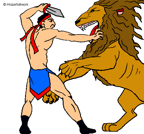 Gladiador contra león