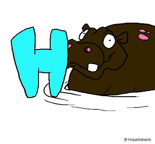 Dibujo Hipopótamo pintado por Rebecca85