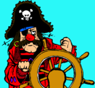 Dibujo Capitán pirata pintado por blum