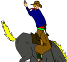 Dibujo Vaquero en caballo pintado por david