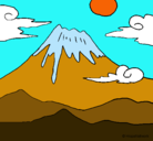 Dibujo Monte Fuji pintado por japon