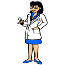 Dibujo Doctora con gafas pintado por kika