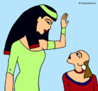 Dibujo Madre e hijo egipcios pintado por cristina
