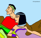 Dibujo César y Cleopatra pintado por NONA