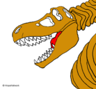 Dibujo Esqueleto tiranosaurio rex pintado por kebin