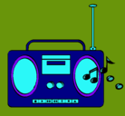 Dibujo Radio cassette 2 pintado por merles