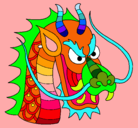 Dibujo Cabeza de dragón pintado por blum