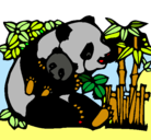 Dibujo Mama panda pintado por olad