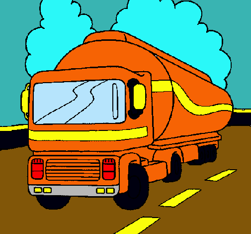 Dibujo Camión cisterna pintado por amalia