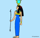 Dibujo Hathor pintado por maite