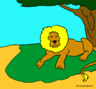 Dibujo Rey león pintado por cari