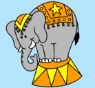 Dibujo Elefante actuando pintado por paola
