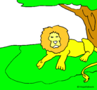 Dibujo Rey león pintado por david