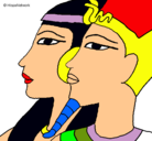Dibujo Ramsés y Nefertiti pintado por RUBEN