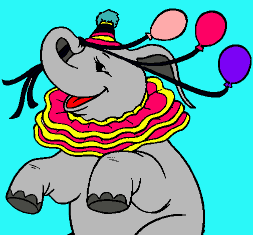 Elefante con 3 globos