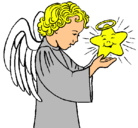 Dibujo Ángel y estrella pintado por diego