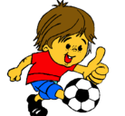 Dibujo Chico jugando a fútbol pintado por dibujo de niño 