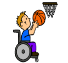 Dibujo Básquet en silla de ruedas pintado por basket