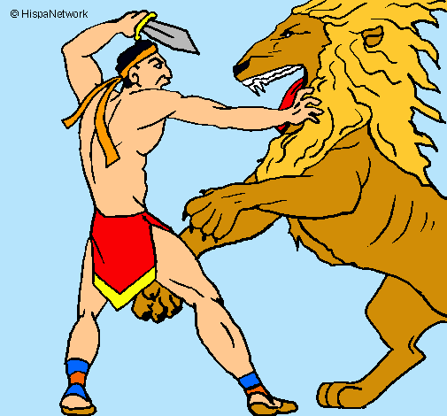 Gladiador contra león