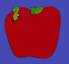 Dibujo Gusano en la fruta pintado por gera