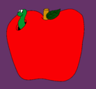 Dibujo Gusano en la fruta pintado por dianakaren