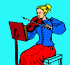 Dibujo Dama violinista pintado por linda