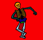 Dibujo Esqueleto contento pintado por joel