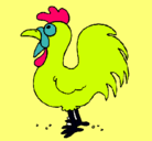 Dibujo Gallo de granja pintado por bra