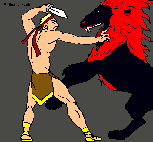 Gladiador contra león