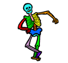 Dibujo Esqueleto contento pintado por Adrián