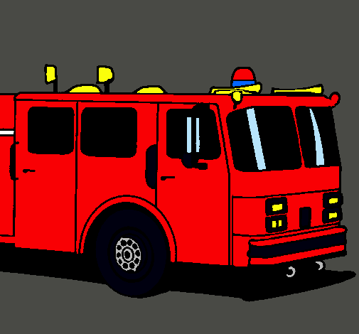 Dibujo Camión de bomberos pintado por amalia