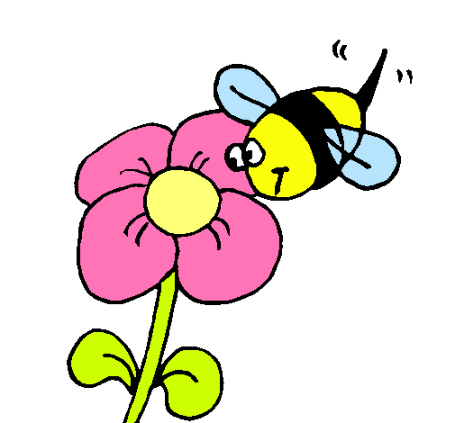 Abeja y flor