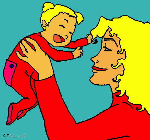 Dibujo Madre con su bebe pintado por Emmzinia