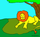 Dibujo Rey león pintado por enrique