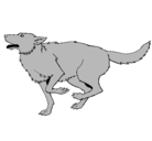 Dibujo Perro corriendo pintado por lobos
