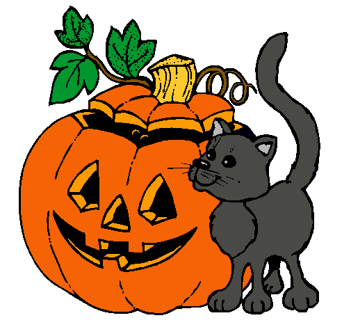 Calabaza y gato