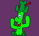 Dibujo Cactus con sombrero pintado por pati