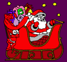 Dibujo Papa Noel en su trineo pintado por katy