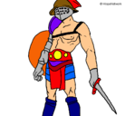 Dibujo Gladiador pintado por r