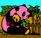 Dibujo Mama panda pintado por isi