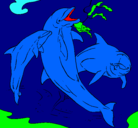 Dibujo Delfines jugando pintado por blum