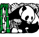 Dibujo Oso panda y bambú pintado por juanh