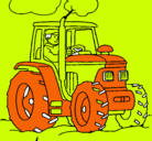 Dibujo Tractor en funcionamiento pintado por viccccccttttttt