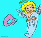 Dibujo Ángel pintado por iveta