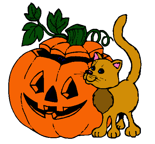 Calabaza y gato