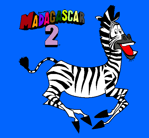 Dibujo Madagascar 2 Marty pintado por amonio
