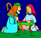 Dibujo Adoran al niño Jesús pintado por carleiby